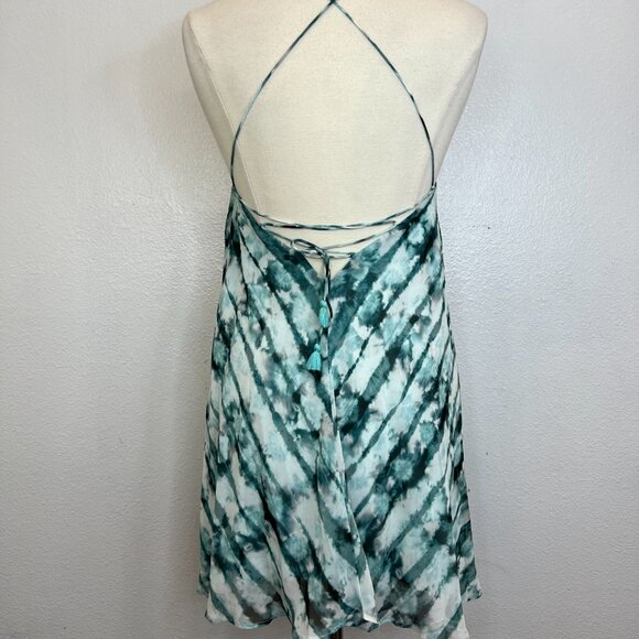 The Jetset Diaries Green White Tie Dye Strappy Mini Dress Size S - Picture 4 of 7